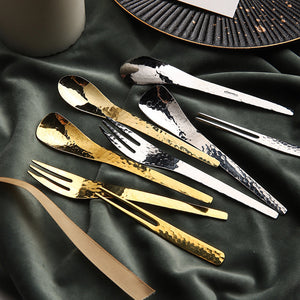 Black and Gold 8 Pieces Flatware Sets Shiny 18/10 Stainless Steel Cutl –  morgianatableware