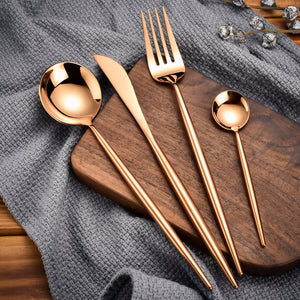 Pure Copper Cutlery Set Luxurious Dessert Spoon Dessert Fork