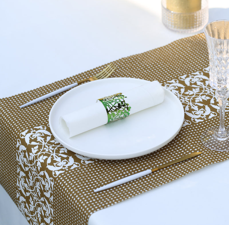 Gatherings by CP Gold Plaid Paper Table Runner