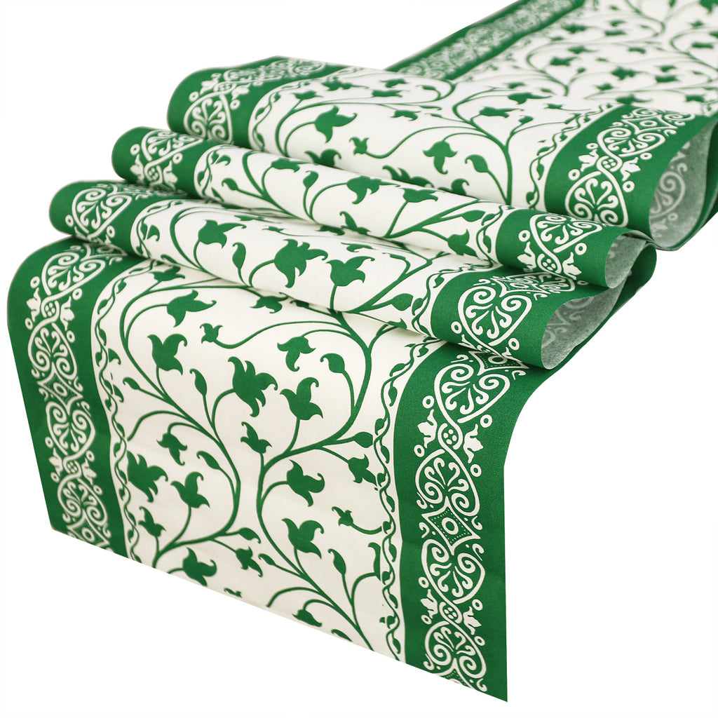 MORGIANA Disposable PaperBrown Green Table Runners Airliad Paper Green –  morgianatableware